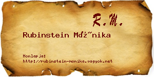 Rubinstein Mónika névjegykártya