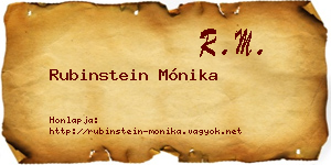 Rubinstein Mónika névjegykártya